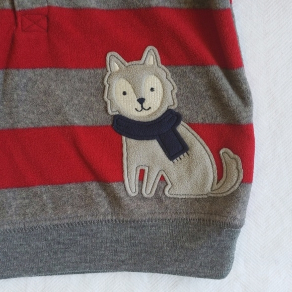 child of mine by carter's striped fleece sweat set 6-9 months baby boy - Picture 3 of 10